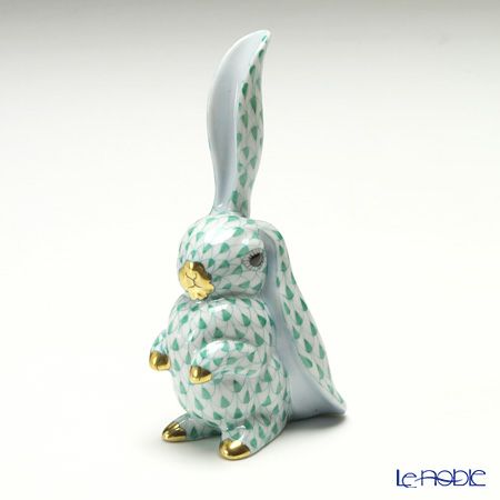 ヘレンド人形 05325-0-00 VHV タチミミバニー 9.8cm グリーン