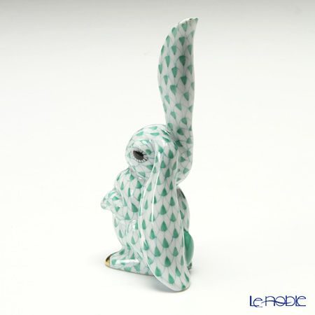 ヘレンド人形 05325-0-00 VHV タチミミバニー 9.8cm グリーン