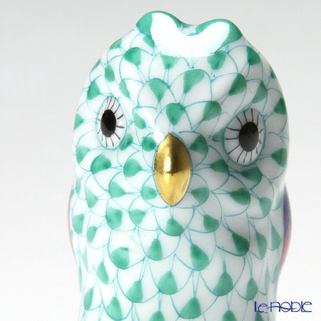 ヘレンド人形 05102-0-00 VHV ミニフクロウ グリーン