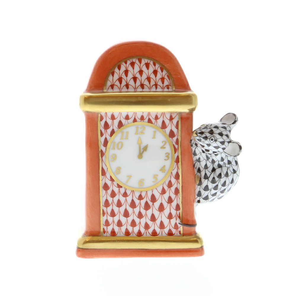 ヘレンド人形 05387-0-00 VH-VHNM ネズミと時計 7.5cm