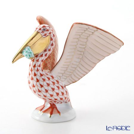 ヘレンド人形 05462-0-00 VHM+VHVM 魚とペリカン 9.5cm