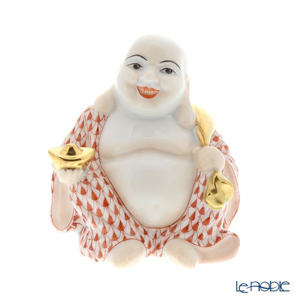 ヘレンド人形 VH 05466-0-00 スマイリングブッダ レッド 7.5cm