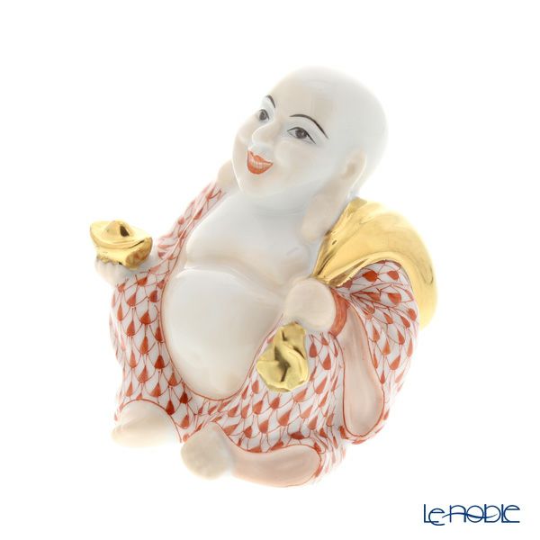 ヘレンド人形 VH 05466-0-00 スマイリングブッダ レッド 7.5cm