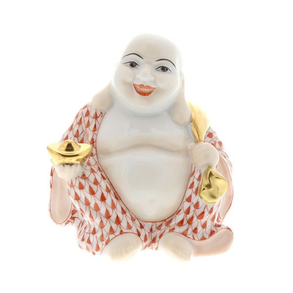 ヘレンド人形 VH 05466-0-00 スマイリングブッダ レッド 7.5cm