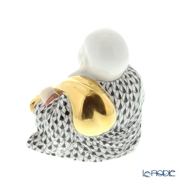 ヘレンド人形 VHN 05466-0-00 スマイリングブッダ ブラック 7.5cm