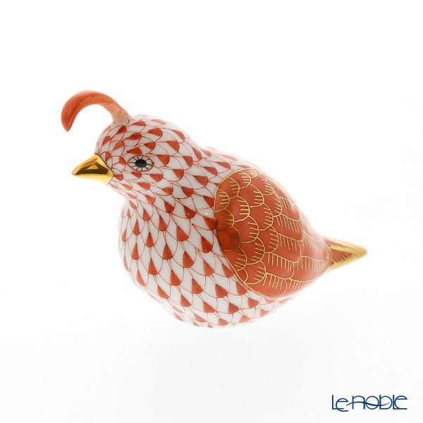 ヘレンド人形 VHM 05519-0-00 トリ（カンムリウズラ） レッド 6cm