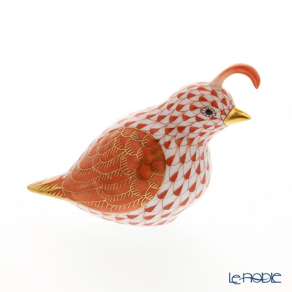 ヘレンド人形 VHM 05519-0-00 トリ（カンムリウズラ） レッド 6cm