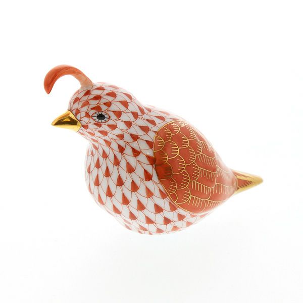 ヘレンド人形 VHM 05519-0-00 トリ（カンムリウズラ） レッド 6cm