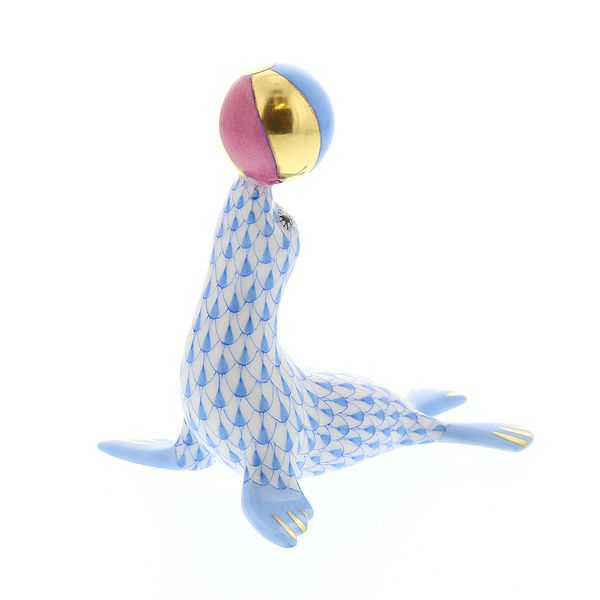 ヘレンド人形 VHBM 05543-0-00 アシカ ブルー 8cm