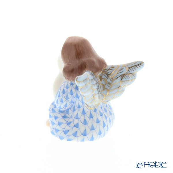 ヘレンド人形 VHBM 05550-0-00 シッティングエンジェル ブルー 4.5cm
