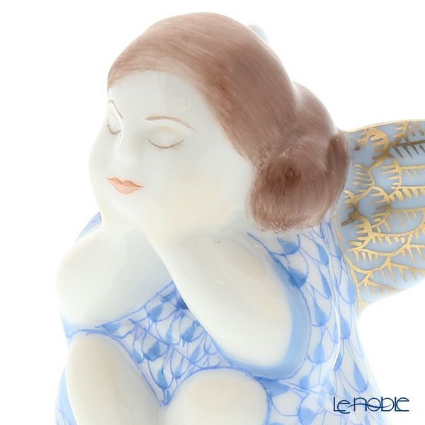 ヘレンド人形 VHBM 05550-0-00 シッティングエンジェル ブルー 4.5cm