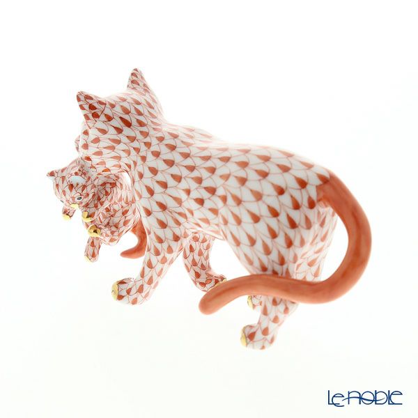 ヘレンド人形 VH 05551-0-00 仔猫を運ぶ猫 レッド6.5cm