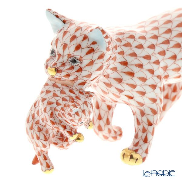 ヘレンド人形 VH 05551-0-00 仔猫を運ぶ猫 レッド6.5cm