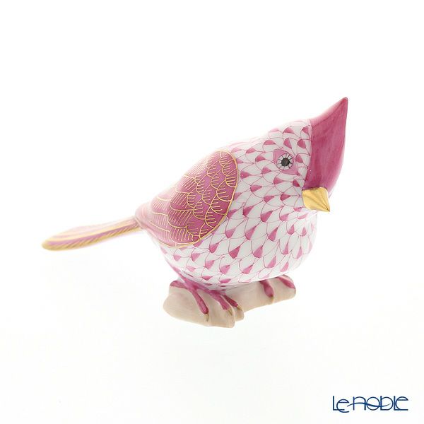 ヘレンド人形 VHPM 05639-0-00 トリ（エボシガラ） ピンク 6cm