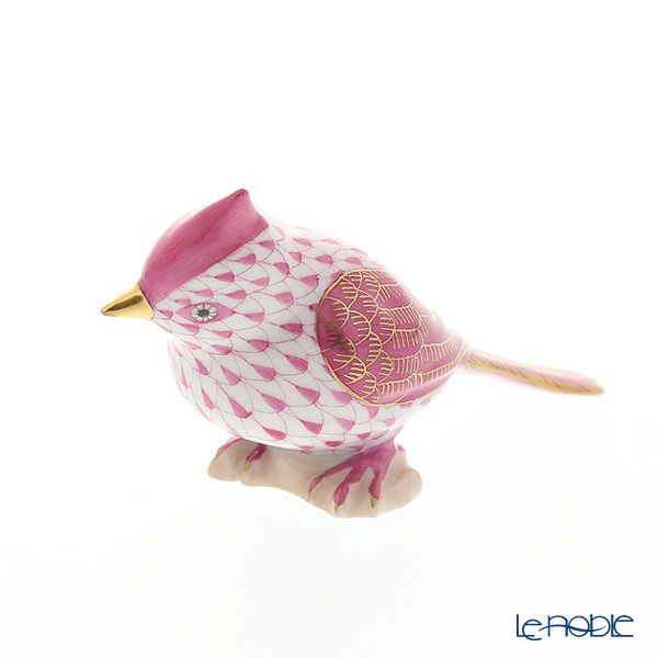 ヘレンド人形 VHPM 05639-0-00 トリ（エボシガラ） ピンク 6cm