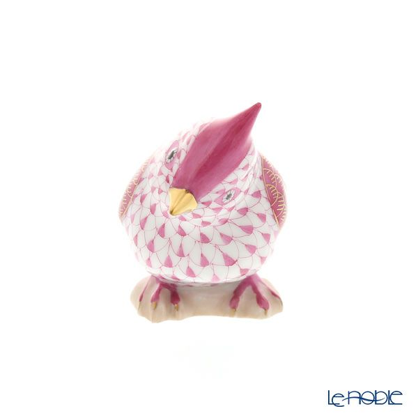 ヘレンド人形 VHPM 05639-0-00 トリ（エボシガラ） ピンク 6cm