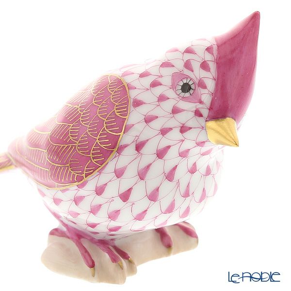 ヘレンド人形 VHPM 05639-0-00 トリ（エボシガラ） ピンク 6cm