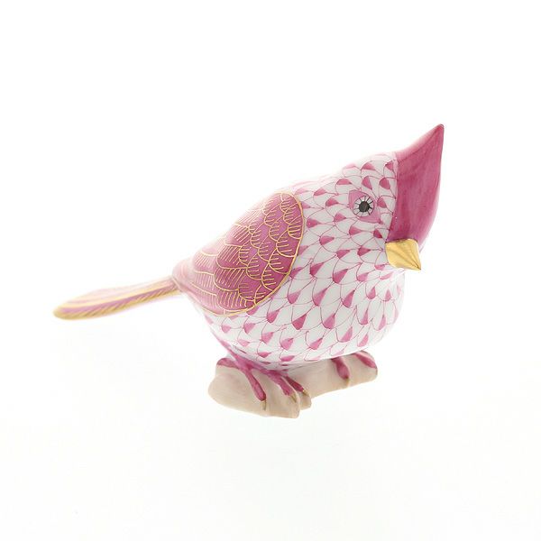 ヘレンド人形 VHPM 05639-0-00 トリ（エボシガラ） ピンク 6cm