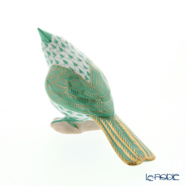 ヘレンド人形 VHVM 05639-0-00 トリ（エボシガラ） グリーン 6cm