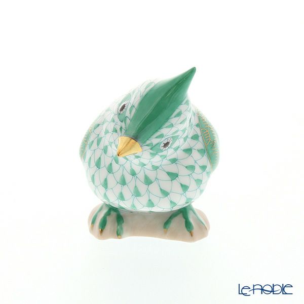 ヘレンド人形 VHVM 05639-0-00 トリ（エボシガラ） グリーン 6cm