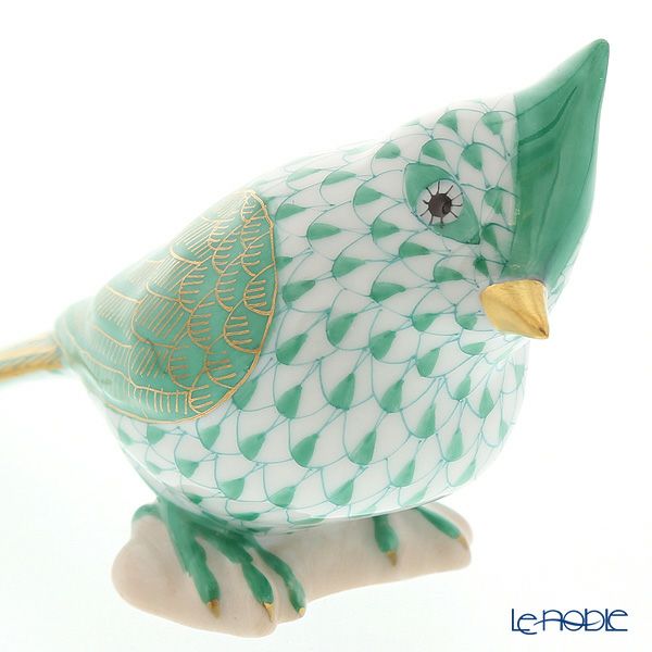 ヘレンド人形 VHVM 05639-0-00 トリ（エボシガラ） グリーン 6cm