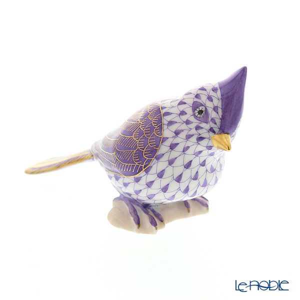 ヘレンド人形 VHLMN 05639-0-00 トリ（エボシガラ） ライラック 6cm