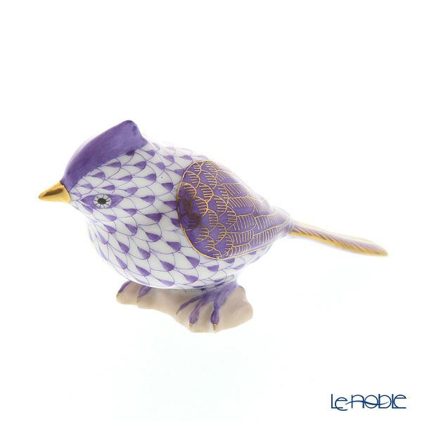 ヘレンド人形 VHLMN 05639-0-00 トリ（エボシガラ） ライラック 6cm