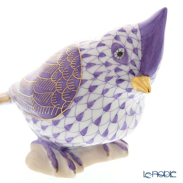 ヘレンド人形 VHLMN 05639-0-00 トリ（エボシガラ） ライラック 6cm