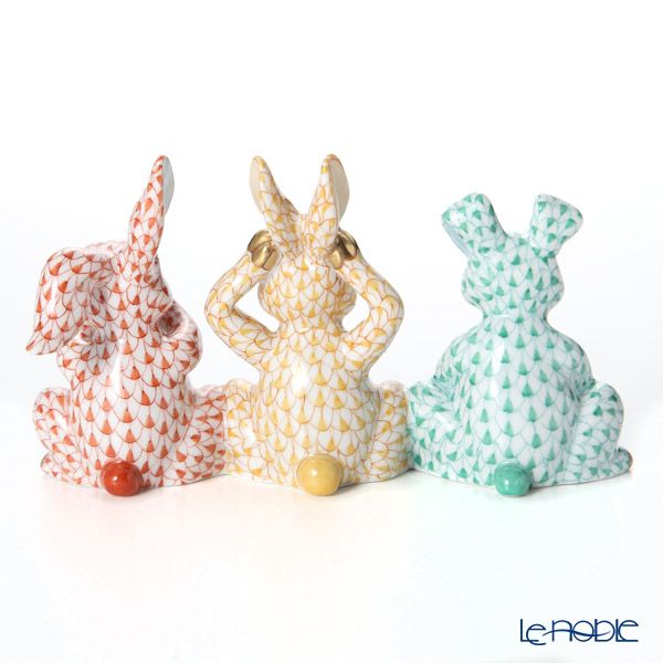 ヘレンド人形 05813-0-00 VHY-16 スリーワイズバニーズ