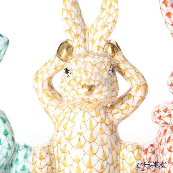 ヘレンド人形 05813-0-00 VHY-16 スリーワイズバニーズ