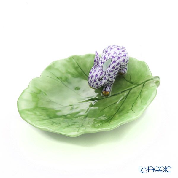 ヘレンド人形 05824-0-00 VHL+C キャベツリーフトレイ（ウサギ）