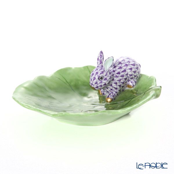 ヘレンド人形 05824-0-00 VHL+C キャベツリーフトレイ（ウサギ）