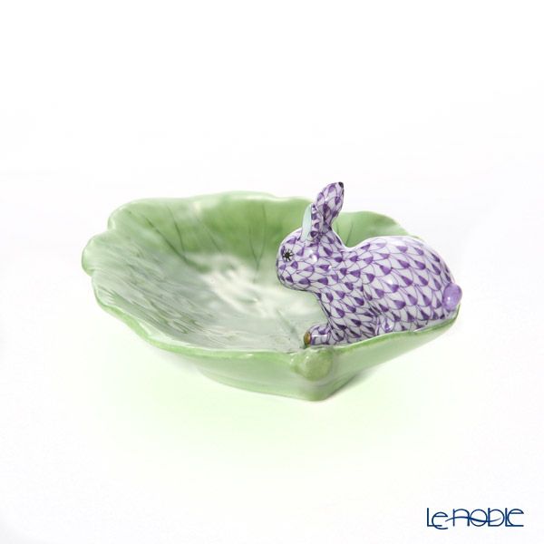 ヘレンド人形 05824-0-00 VHL+C キャベツリーフトレイ（ウサギ）