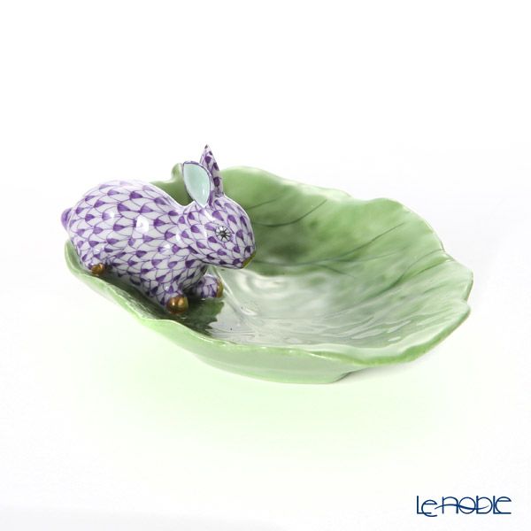 ヘレンド人形 05824-0-00 VHL+C キャベツリーフトレイ（ウサギ）