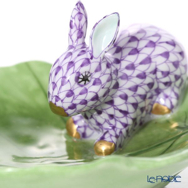 ヘレンド人形 05824-0-00 VHL+C キャベツリーフトレイ（ウサギ）