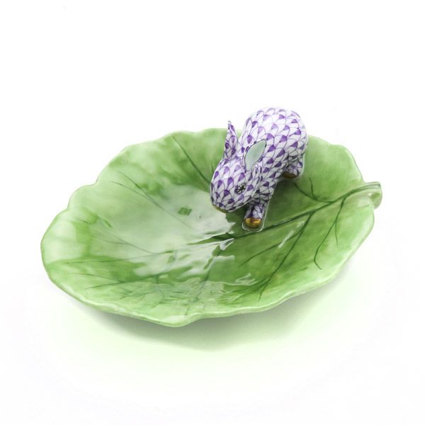 ヘレンド人形 05824-0-00 VHL+C キャベツリーフトレイ（ウサギ）