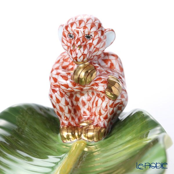 ヘレンド人形 05825-0-00 VH+C バナナリーフトレイ（モンキー）