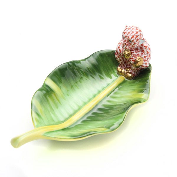 ヘレンド人形 05825-0-00 VH+C バナナリーフトレイ（モンキー）