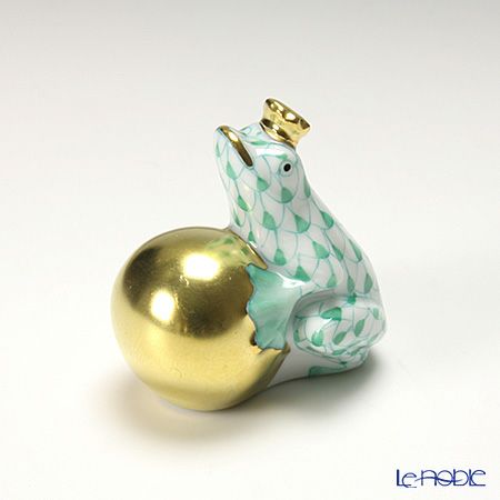 ヘレンド人形 15369-0-00 VHV カエルの王様 4cm グリーン