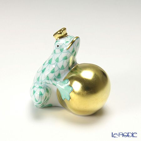 ヘレンド人形 15369-0-00 VHV カエルの王様 4cm グリーン