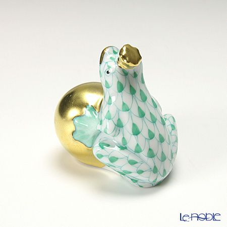 ヘレンド人形 15369-0-00 VHV カエルの王様 4cm グリーン