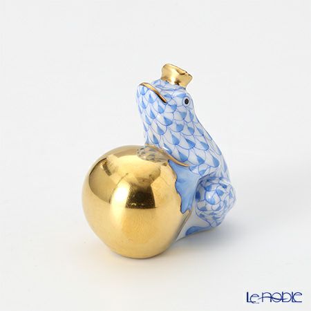 ヘレンド人形 15369-0-03 VHB カエルの王様 4cm ブルー