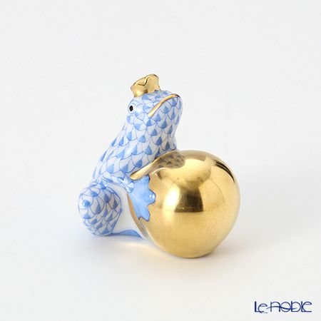 ヘレンド人形 15369-0-03 VHB カエルの王様 4cm ブルー