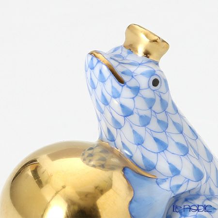 ヘレンド人形 15369-0-03 VHB カエルの王様 4cm ブルー