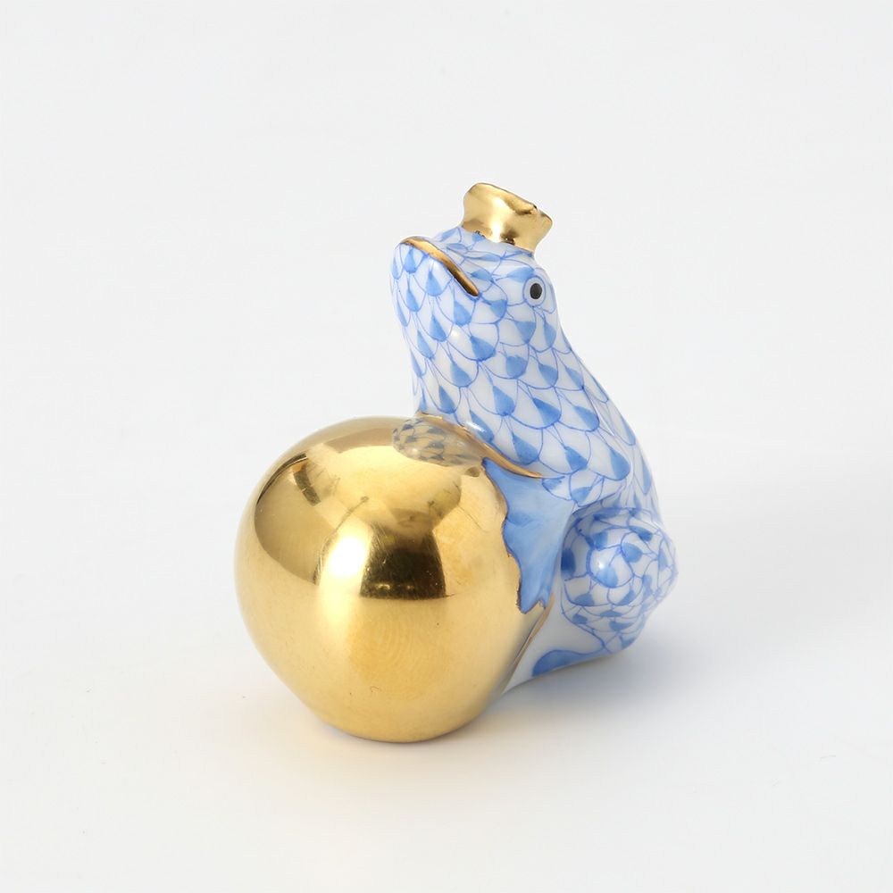 ヘレンド人形 15369-0-03 VHB カエルの王様 4cm ブルー