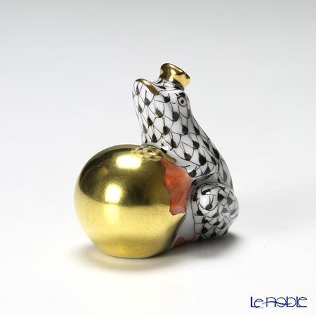 ヘレンド人形 15369-0-00 VHMN カエルの王様 4cm ブラック