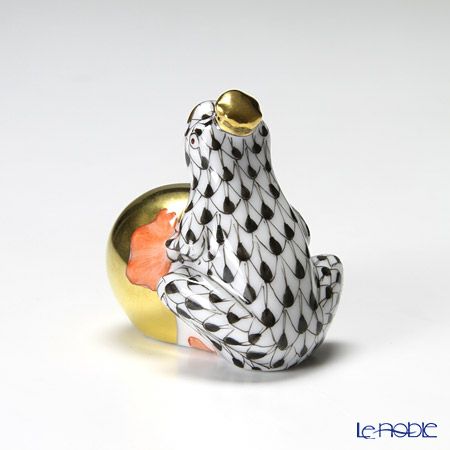 ヘレンド人形 15369-0-00 VHMN カエルの王様 4cm ブラック