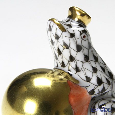 ヘレンド人形 15369-0-00 VHMN カエルの王様 4cm ブラック