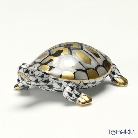 ヘレンド人形 15508-0-00 VHNM カメ ブラック