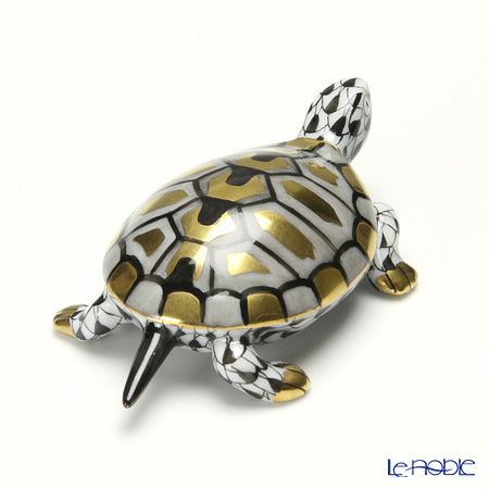 ヘレンド人形 15508-0-00 VHNM カメ ブラック